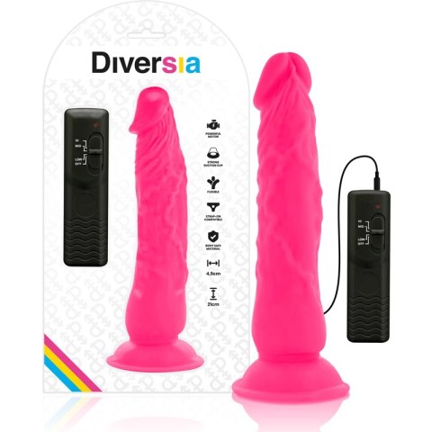 Diversia Model Vibra Pink 21 cm - elastyczna maszyna intymna z pilotem