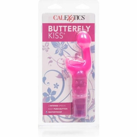 CalExotics Kiss Motyl Kiss rożowy - wodoodporny stymulator 2w1 TPR