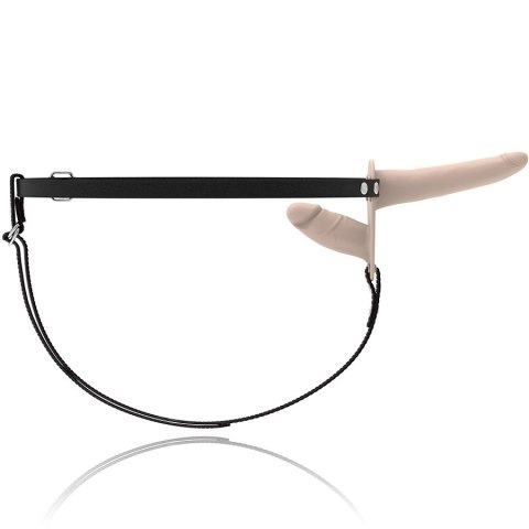 Fetish Submissive Uprząż z dwoma anatomicznymi elementami silikonowymi