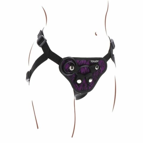 Get Real Harness Violet - Koronkowa uprząż z regulacją i 3 pierścieniami