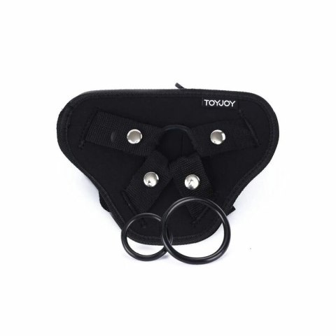 Get Real Uprząż Deluxe z regulacją, 3 silikonowe pierścienie, czarna