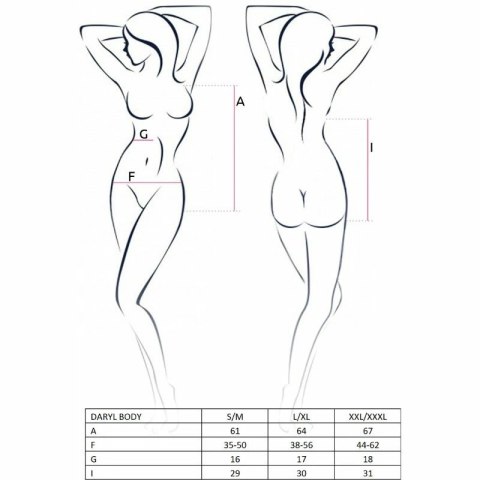 Passion Daryl Body Czarny S/M - Nowoczesne damskie body z detalami