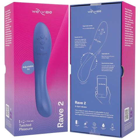 We-Vibe Rave 2 niebieski - wibrator punktowy G, wodoodporny, aplikacja