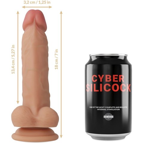 Cybersilicock Jude zestaw uprząż + model silikonowy 18 cm + 3 pierścienie