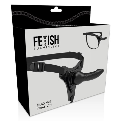 Fetish Submissive Uprząż z silikonowym aplikatorem 16 cm czarna