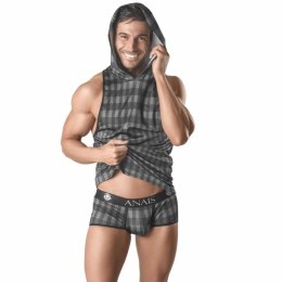 ANAIS MEN Aegis T-shirt z kapturem szaro-czarny L modny design