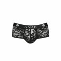 Anais Men Romance Brief S - Czarne Bokserki z Kwiatowym Motywem