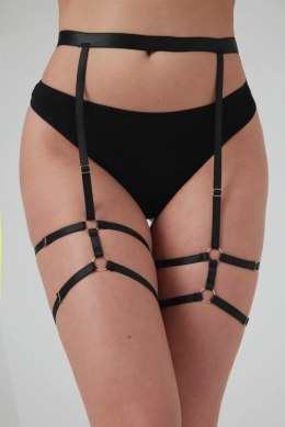 BeWicked Strappy Garterbelt Blushing Black - regulowany pas z paskami