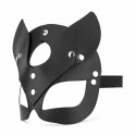 Bedroom Fantasies Kinky Kitty Mask Czarna - Skorzana Maska Regulowana