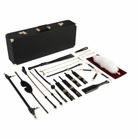 Bedroom Fantasies Zestaw Bondage 17 elementow skora naturalna walizka