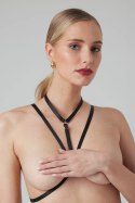 Secret Love Strappy Harness Bralette czarny - modny elastyczny model