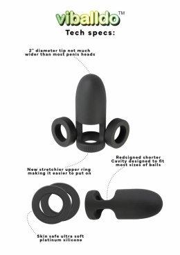 Viballdo Viballdo Black - System wibrujący, dłuższy, regulowany rozmiar