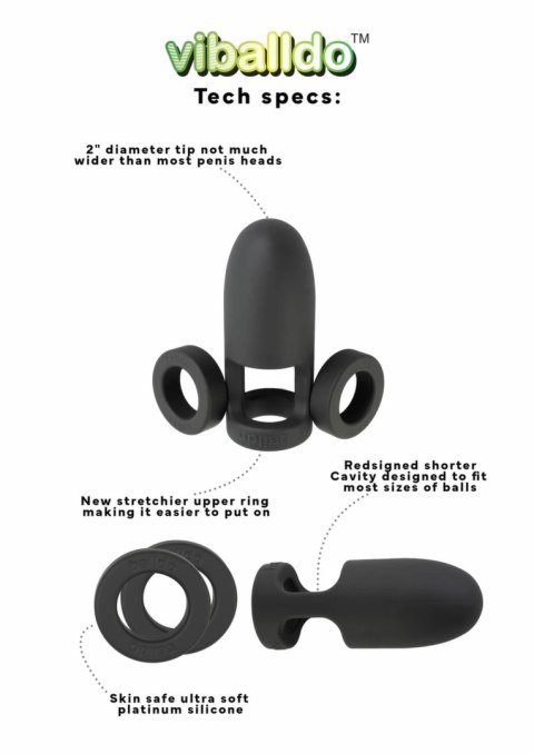 Viballdo Viballdo Black - System wibrujący, dłuższy, regulowany rozmiar