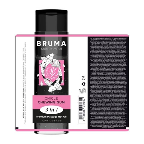 BRUMA Premium Olejek Masażowy 3w1 Guma do Żucia, efekt ciepła, 100ml