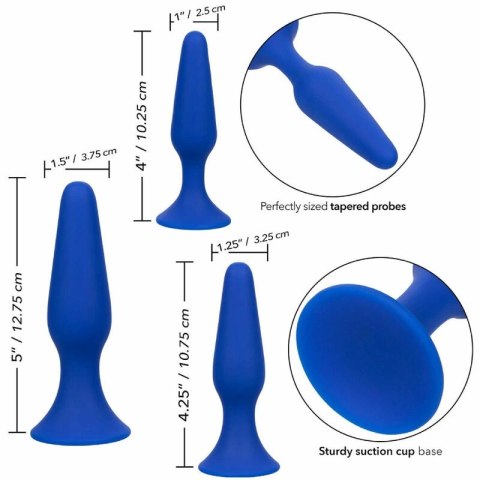 CalExotics Admiral Zestaw 3 silikonowych korkow analnych niebieski