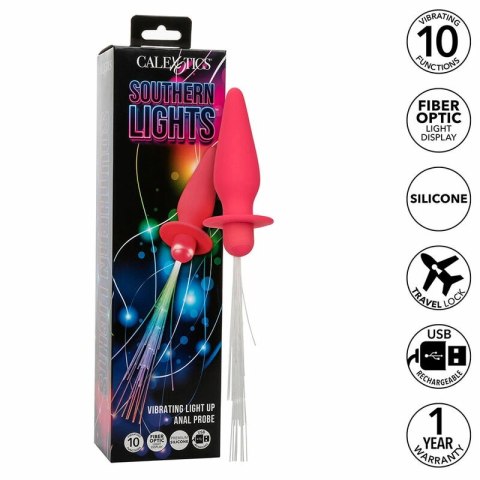 CalExotics Southern Lights sonda analna LED 10 trybow silikon rożowy