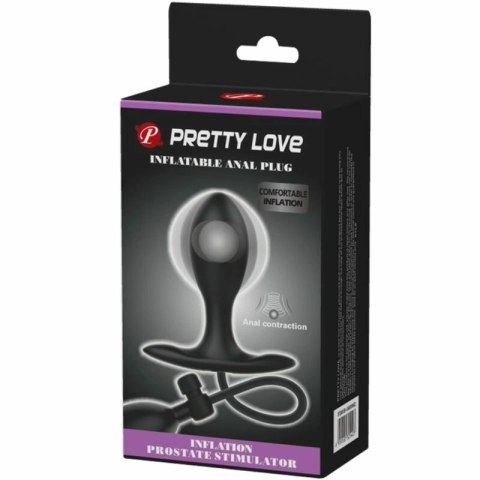 Pretty Love BI-040096Q Czarny korek anatomiczny nadmuchiwany silikonowy
