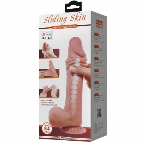 Pretty Love Sliding Skin anatomiczny model z przyssawką brązowy 24 cm