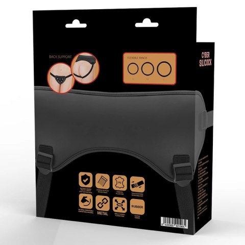 CYBERSILICOCK Uprząż Winylowa z 3 Pierścieniami, Regulowana, Uniwersalna