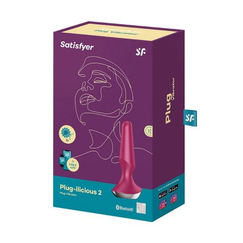 Satisfyer Plug-ilicious 2 Berry - anatomiczna wtyczka z dwoma silnikami