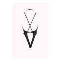 Allure Body Vesper S/M - body z głębokim dekoltem V, czarne