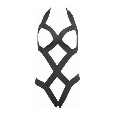 Allure Body z otwartym biustem, elastyczne ramiączka, czarne