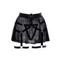 Allure Harness Skirt - elegancka czarna spodnica z paskami i zamkami