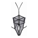 Allure Nicola Body Siateczkowe z Otwartym Biustem L/XL Czarny