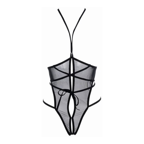 Allure Nicola Body Siateczkowe z Otwartym Biustem L/XL Czarny
