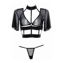 Dreamgirl Dreamer Allure komplet: siateczkowy top z rękawem i stringi
