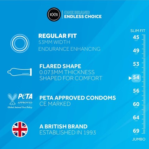 EXS Endurance Delay 48 szt. prezerwatywy lateksowe 53 mm, opoźniające
