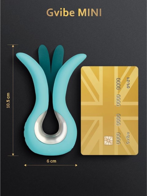 Gvibe Mini Tiffany - Kompaktowy masażer intymny, zakrzywiony, turkusowy