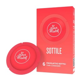 Love Match Sottile - cienkie prezerwatywy lateksowe 6 sztuk