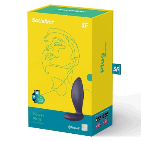 Satisfyer Plug Power - silikonowy model wibrujący z Bluetooth, czarny