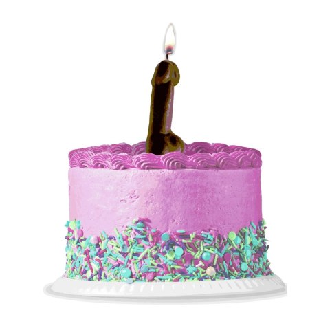 Little Genie świeca dekoracyjna Big Brown Candle 4 cm brązowa