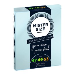 MISTER SIZE Pure Feel Test Pack Slim prezerwatywy 47/49/53mm 3 szt.