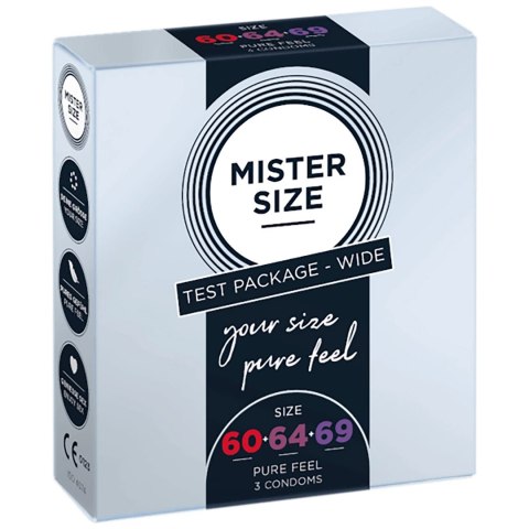 Mister Size Pure Feel Zestaw Testowy Prezerwatyw 60/64/69 mm 3 szt.
