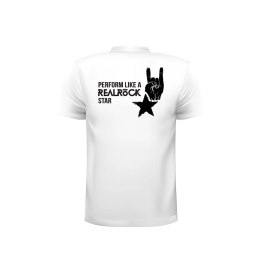 RealRock Koszulka Bawełniana Biała Rozmiar L Logo Premium