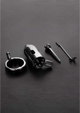 Steel Dome - metalowa klatka anatomiczna z kolcami i zatyczką, srebrna