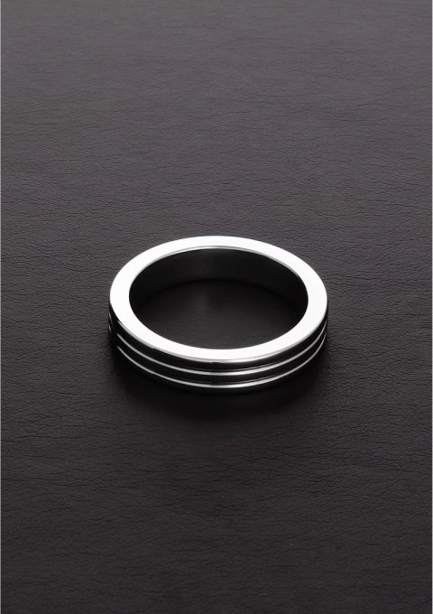 Ouch! żebrowany pierścień stalowy 10 x 45 mm, anatomiczny design