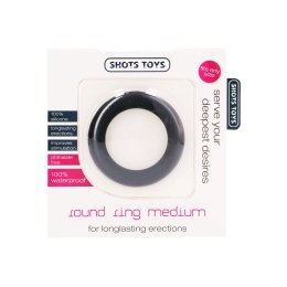 Shots Toys Pierścień elastyczny średni silikonowy czarny