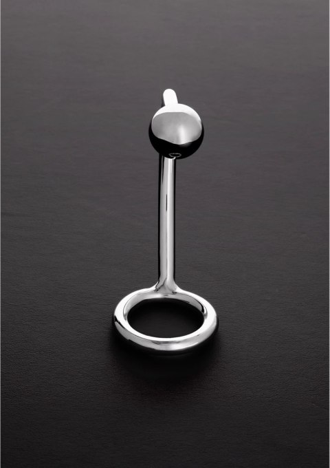 Steel - Stalowy pierścień intymny z kulką, 45/30 mm, polerowany