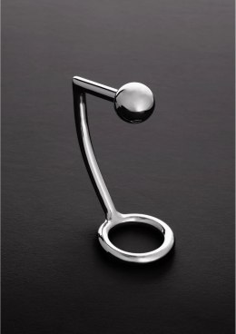 Steel - Stalowy pierścień intymny z wyjmowaną kulką, 50/30 mm