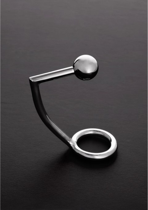 Steel - Stalowy pierścień intymny z wyjmowaną kulką, 50/30 mm