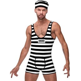 Male Power Prisoner Singlet - kostium więzienny z czapką, rozmiar uniwersalny