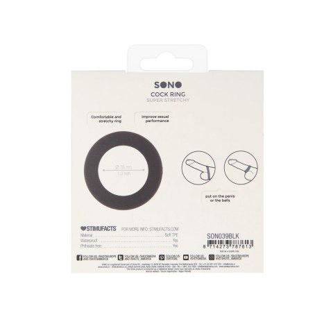 EasyToys No.39 pierścień anatomiczny TPE czarny połprzezroczysty