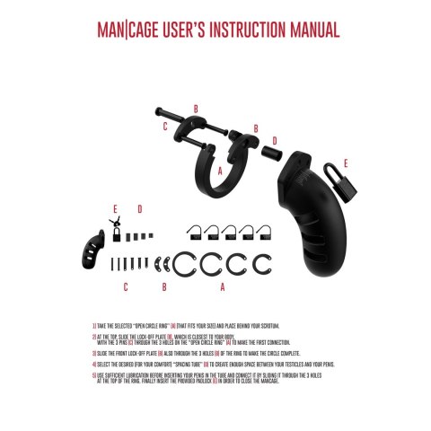 Mancage Model 11,5 cm - anatomiczna klatka intymna, silikon, regulowana