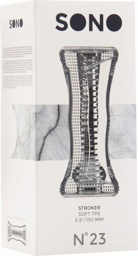 Shots No.23 maszyna intymna TPE prążkowana struktura szara