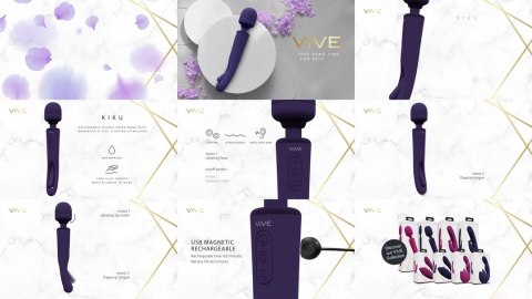 VIVE Kiku - Wielofunkcyjna rożdżka dwustronna z systemem wibrującym
