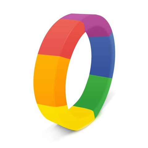 Boneyard Brawn Pride Ring silikonowy pierścień komfortowy tęczowy 44,5 mm